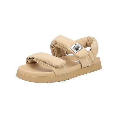 Riemchensandale STEVE MADDEN "STEVE MADDEN Sandalen Textil", Damen, Gr. 38, beige, Textil, Schuhe Riemchensandale