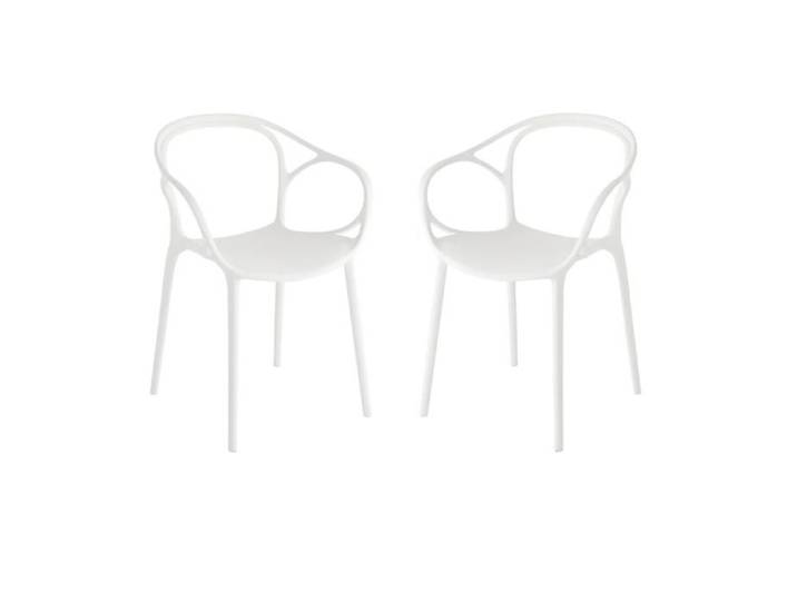 Chaise en polypropylène blanc pour intérieur et extérieur - HUG 2 chaises