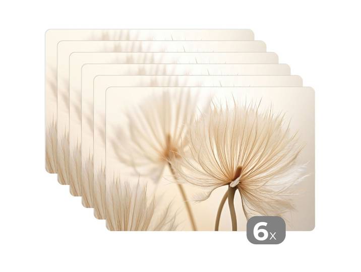 PLATZSETS 6er-Set Blumen - Beige - Natur 45x30 cm Tischset