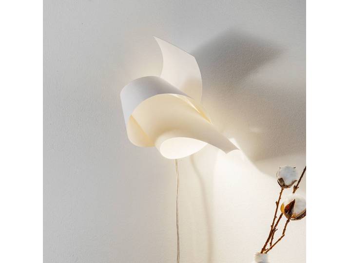 Ingo Maurer Designer Wandleuchte OOP'S 2, dimmbar, weiß / opal, für Wohn- / Esszimmer, Papier / Lunolit / Lunopal, Design
