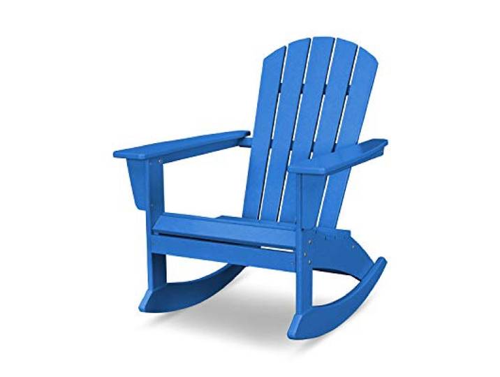 Polywood® Nautical Adirondack Rocking Chair in Pacific Blue