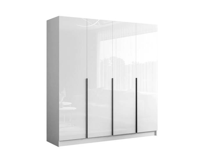 KLEIDERSCHRANK AUREL 4D mit schwarzen Griffen