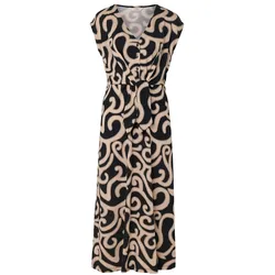 Tchibo - Jerseykleid mit Knoten - Damen - Gr. XXL - schwarz/geblümt