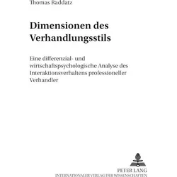 Dimensionen des Verhandlungsstils, Fachbücher von Thomas Raddatz