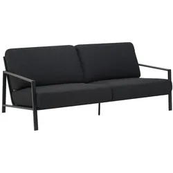 Gartensofa Lyra 2,5-Sitzer, Edelstahl & Teddy-Stoff, Schwarz