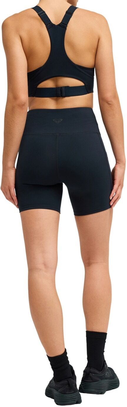 Funktionsshorts ROXY "Heart Into It", Damen, Gr. S, Normalgrössen, grau (anthrazit), Obermaterial: 25% Elasthan, 75% Polyester., Hosen Funktionsshorts anthrazit S, Normalgrössen