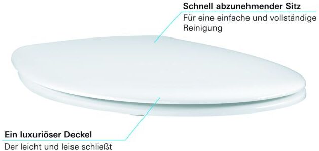 Grohe BauEdge WC-Sitz 39493000 mit Deckel, Soft Close, alpinweiß