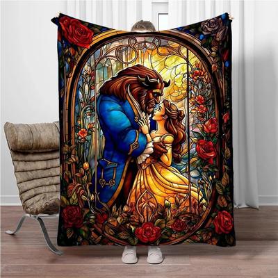 Uplift Picks Beauty And The Beast Flannel Throw Blanket Soft Cozy Sofa Blanket 10 70x100cm (27x39in)