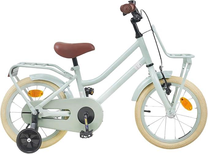 Kinderfahrrad Zoll Hellrosa für 2-4 Jahre mit Stahlrahmen, Bremse, Ständer und Reflektoren, leichtes Kinderrad für Outdoor, Freizeit, Training und sichere Stadttouren