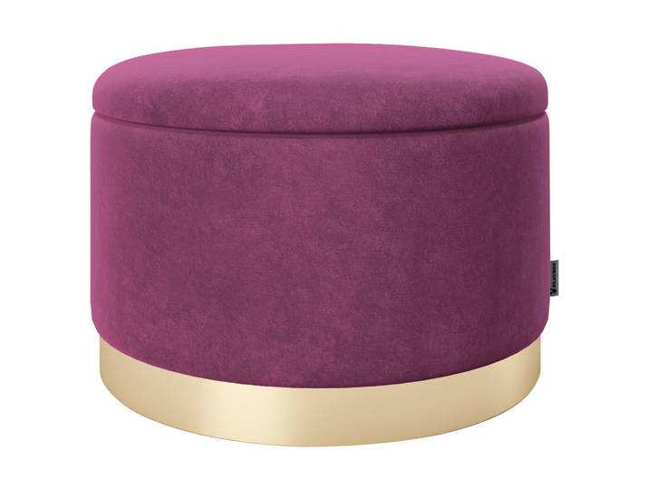 Playboy Hocker Playboy, Lila, Uni, rund, 55x35x55 cm, Stauraum, Wohnzimmer, Sessel, Hocker & Hockerbänke, Hocker mit Stauraum