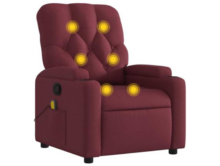 vidaXL Massagesessel Weinrot Stoff