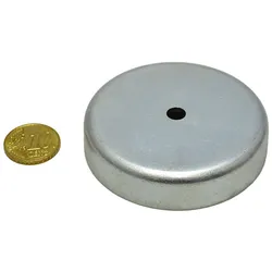 8 Ferrit-Topfmagnete mit Zylinderbohrung 63 mm | Ferrit|Stahl, silber