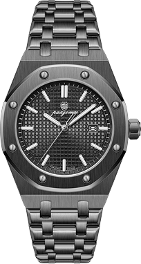 Fashion Sheath Paazomu Luxury Business Men Watch Stainless Steel Quartz Watches For Men black Black