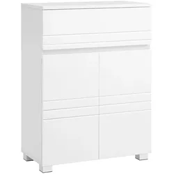 Helloshop26 - Freistehender Badezimmerschrank mit Stauraum Doppeltürschublade verstellbarem Einlegeboden für Eingangsbereich/Flur 60 12_0006503