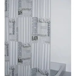 Ridder Duschvorhang Folie Font ca. 180x200 cm, semitransparent-grau, 100% PEVA
