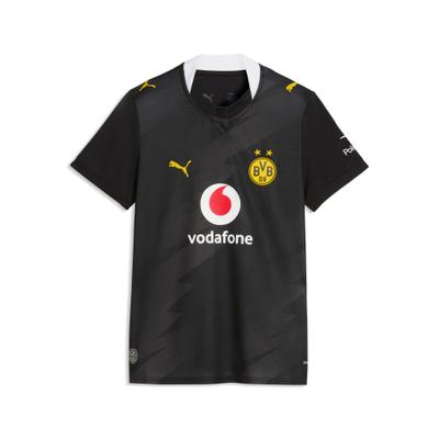 Fußballtrikot PUMA "BVB AWAY JERSEY REPLICA W", Damen, Gr. S, puma schwarz, flat schwarz gray, Web, Obermaterial: 100% Polyester, gemustert, regular fit normal, Rundhals, Trikots Fußballtrikot, mit DryCELL Technologie, Regular Fit,...