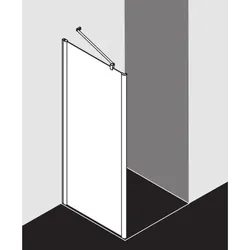 Kermi Pega Seitenwand PETWD07820VAK 78x200cm, silber hochglanz, ESG klar, auf Duschplatz