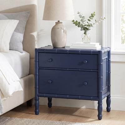 Linon Home Decor Linon Horton 2 Drawer Bamboo Trim Nightstand