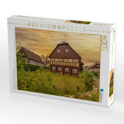 CALVENDO Puzzle Umgebindehaus in Großschönau (1352 gegründet). | 1000 Teile Lege-Größe 64x48cm Foto-Puzzle für glückliche Stunden