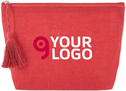 Trousse Maya Ecologica in Juta Laminata Naturale Personalizzate o neutre