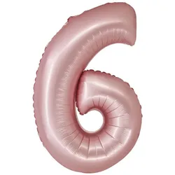 XL Folienballon roségold rosa matt Zahl 6
