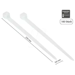 GC KAB-25T48 - Kabelbinder, 250 mm, transparent, 100er-Pack