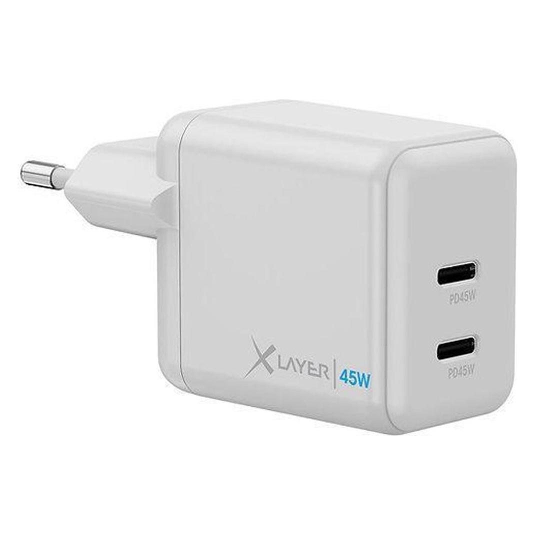Xlayer Powercharger (45W) 2x USB-C, weiss (45 W, 2 Ports) (220177)