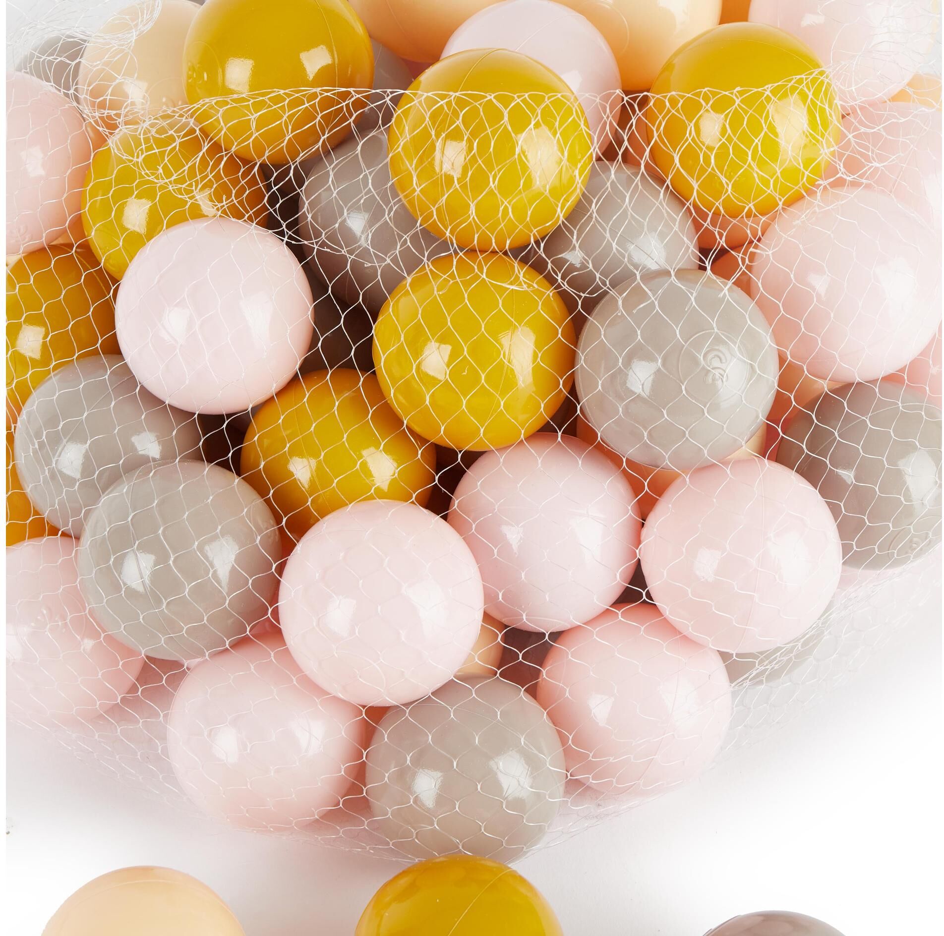 Spielball BIECO "für Bällebad 100 Stk.", Kinder, bunt (beige, grau, hellrosa, senfgelb), Kunststoff, Bälle Spielball beige, grau, hellrosa, senfgelb Einheitsgröße