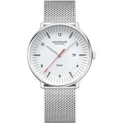 Mondaine MLE.41910.SM Unisex-Armbanduhr Doppio Solar Mesh 41 mm