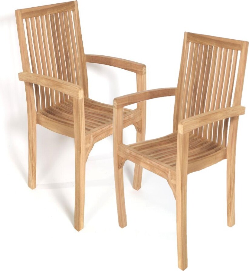 Teak Stapelstuhl Como (2 Stück) Lehne: 110cm