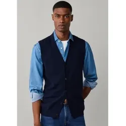 Hackett London für Herren. HM7000244 Merino Cash Mix Weste marineblau (M), Lässig, Wolle, Klassisch