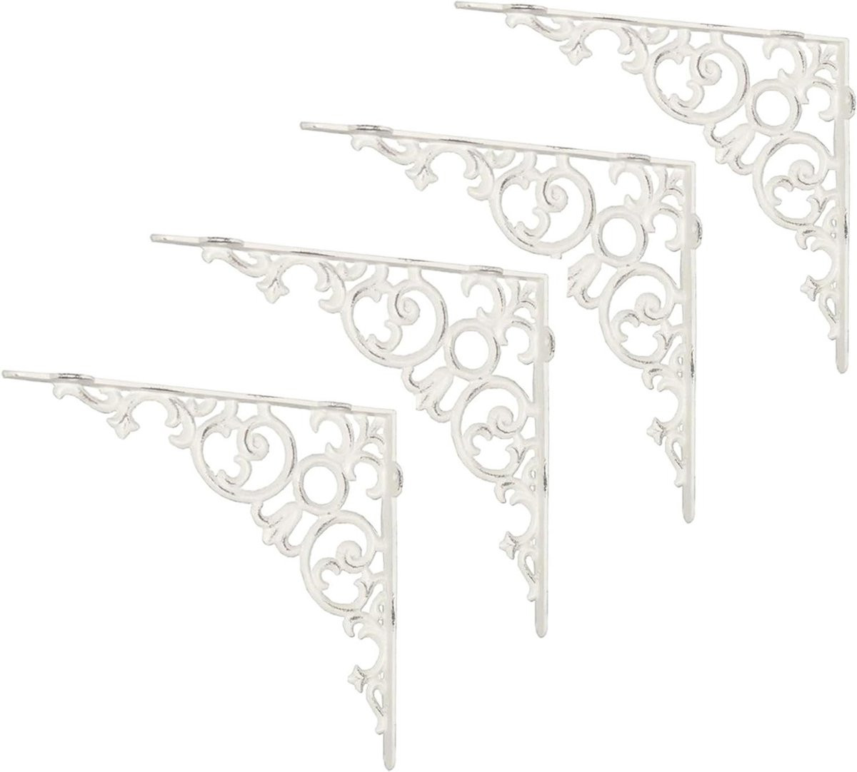 Decoratieve Plankbeugel Wit van Gietijzer, 20 cm