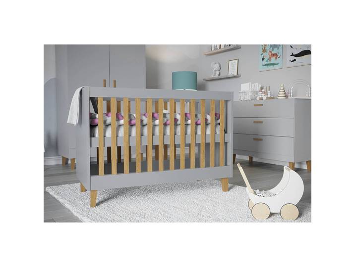 Babybett 60 x 120cm Grau/Grau