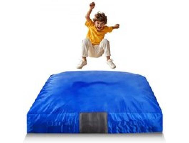 VEVOR Crashpad 150 x 150 cm, Kindermatte mit Schaumstoffblöcken & Waschbarem Bezug, Weiche Schaumstoff-Landezone, Fallschutzmatte, Ausstattung für Sinnesräume zum Springen Entspannen Spielen Blau