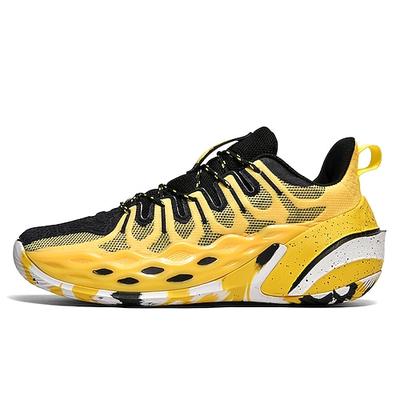 Gelb-schwarze Mesh-Laufschuhe für Herren – atmungsaktive, leichte Sportschuhe für Fitnessstudio, Training und Outdoor-Sport