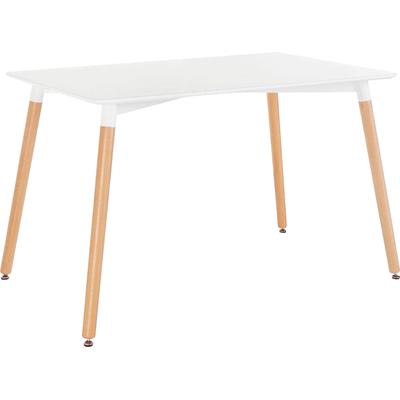 Esstisch PAROLI, weiß (weiß, buche, weiß), B:140cm H:76cm, Tische, Rechteckiger Esstisch Esstisch