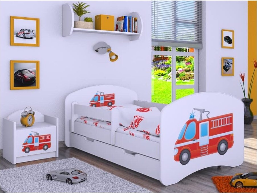 BDW, Kinderbett mit Matratze & Bettkasten, 190x90