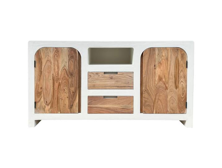 Sideboard Putza weiss/natur MDF B 150 H 80 cm - Sideboard