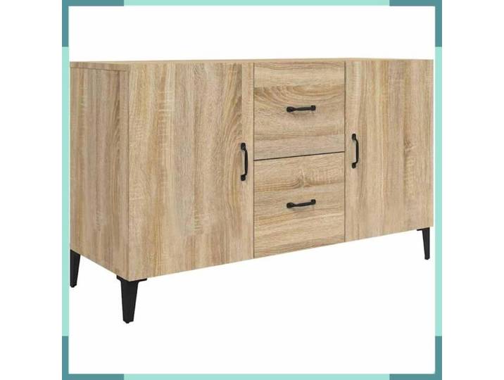 FHE Buffet sonoma - Bois d'ingénierie - Rangement - Intérieur - Chêne - 100x36x60 cm - 2 tiroirs