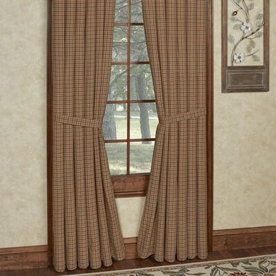 Vhc Brands Millsboro Plaid Tailored Curtain Pair Multi Warm, 80 x 84, Multi Warm