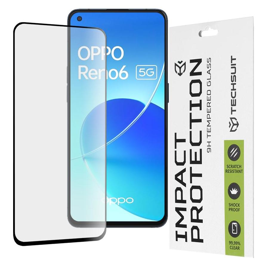 Techsuit - 111D Full Cover / Full Glue Glass - Oppo Reno6 5G (Mediatek) - Black (Oppo Reno 6 5G) (56338879)