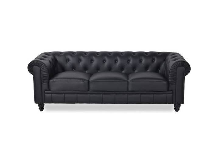 Canapé Chesterfield 3 Places Regency Noir