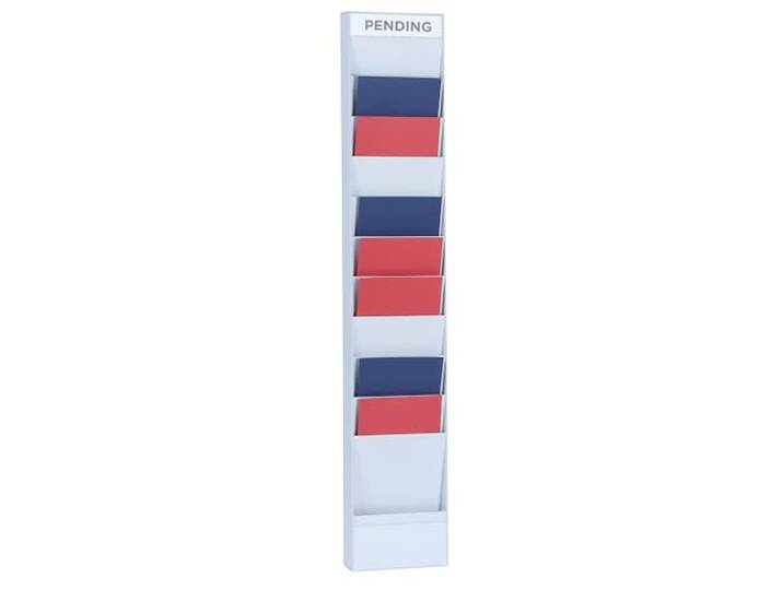 PAPERFLOW Wand-B?roplaner, 10 F?cher, A4, Zusatzelement Farbe: grau, kratz- und schlagfestes Polystyrol, - 1 St?ck (PC10A4.02)