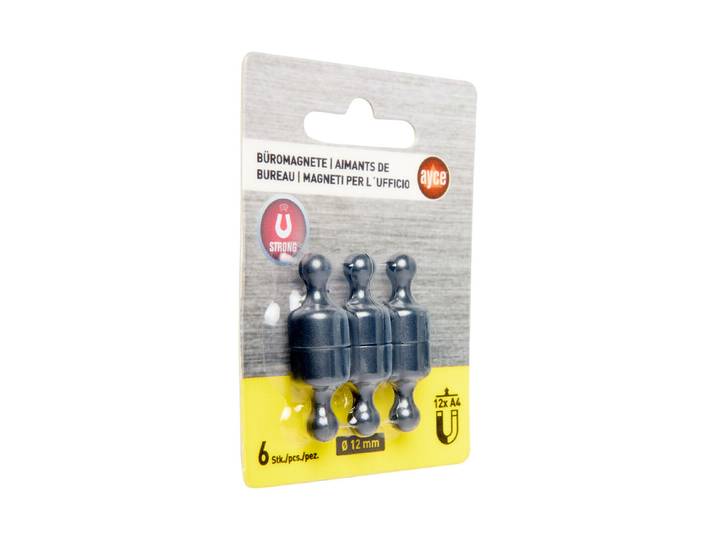 Büromagnete stark schwarz 12x20mm 6St.
