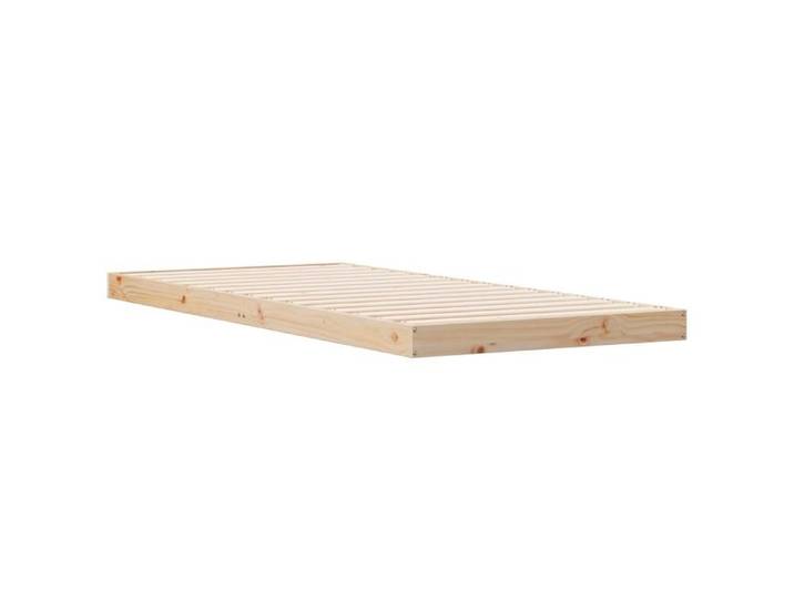 PROMOTION Cadre de Lit au Sol Lit 1 personnes - Blanc 100x220 cm - Bois massif Pin 48009 - BestMeuble