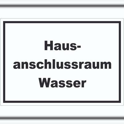 HB-Druck Hausanschlussraum Wasser Aufkleber mit Text HAR waagerecht A2 (420x594mm)