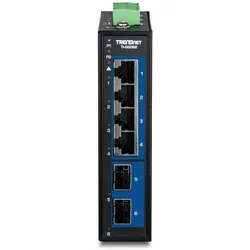 Trendnet 6-Port Industrial 2.5G DIN-Rail Switch with 10G SFP (6 Ports), Netzwerk Switch, Schwarz