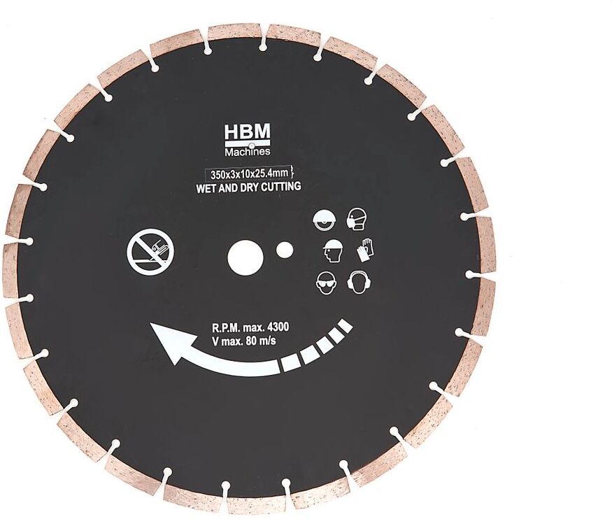 HBM Lama da 350 mm per sega murale HBM Profi da 350 mm / sega per calcestruzzo raffreddata ad acqua - 2600 W