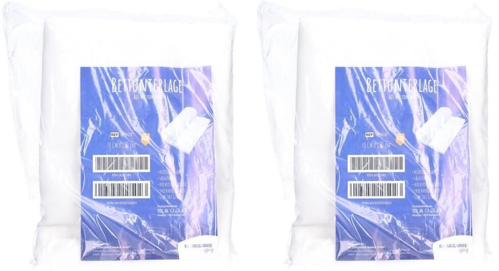 Dr. Junghans Molton Bettunterlage 70x150 cm 2x 2x1 St