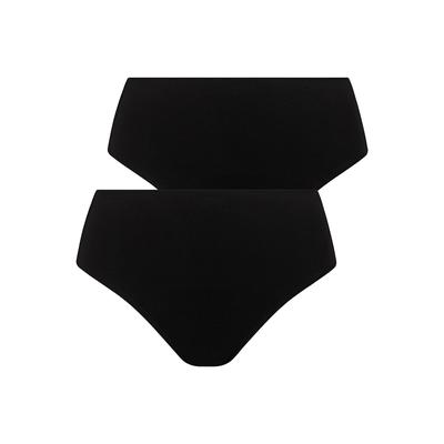 Periodenslip LISCA "2er Pack Taillen Periodenslip Lucy", Damen, Gr. L, schwarz, Obermaterial: 90% Baumwolle CO. 10% Elasthan EL., Unterhosen